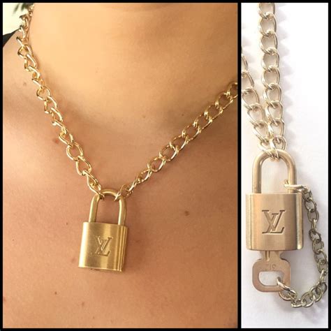 louis vuitton lock necklace etsy